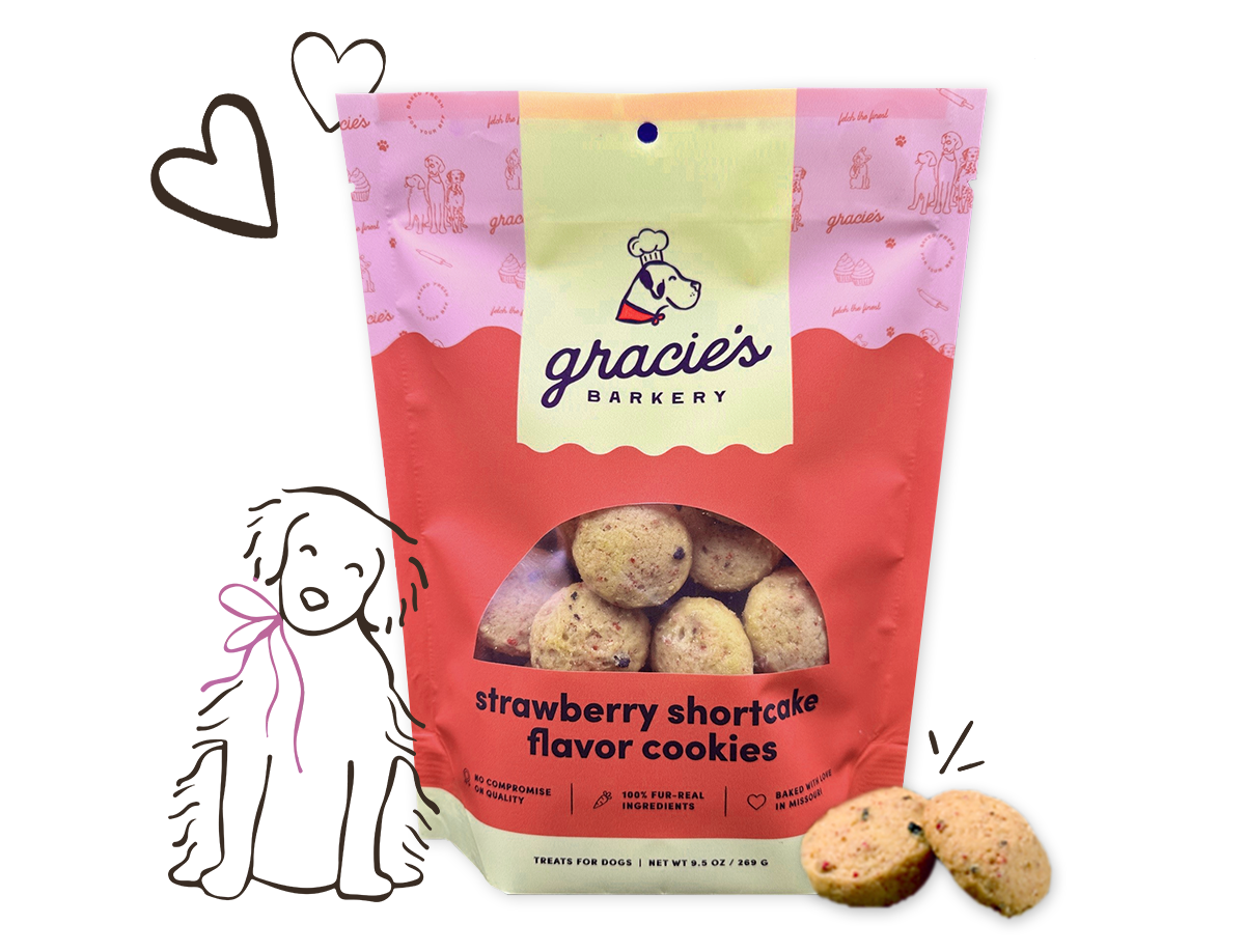 Gracie's Straawberry Shortcake Flavored Cookie Treats for Dogs