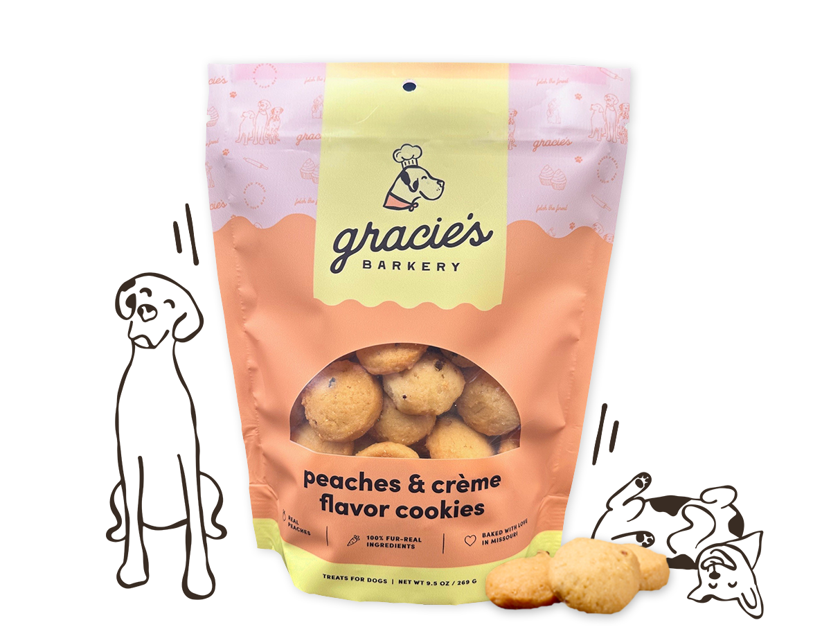 Gracie's Brands Peaches and Creme Flavored Cookie Bakery Treats for Dogs